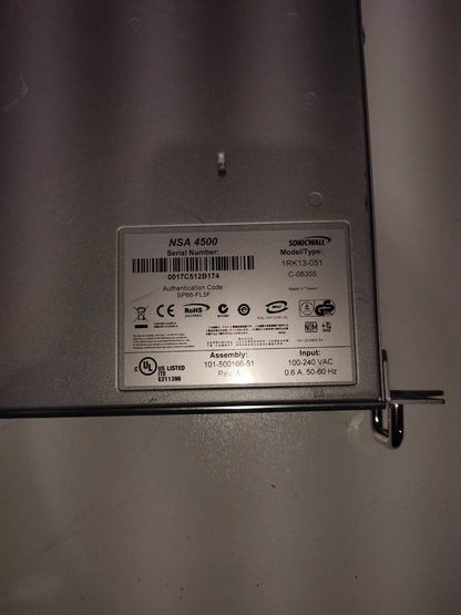 SONICWALL 1RK13-051 NSA4500 Network Security Appliance