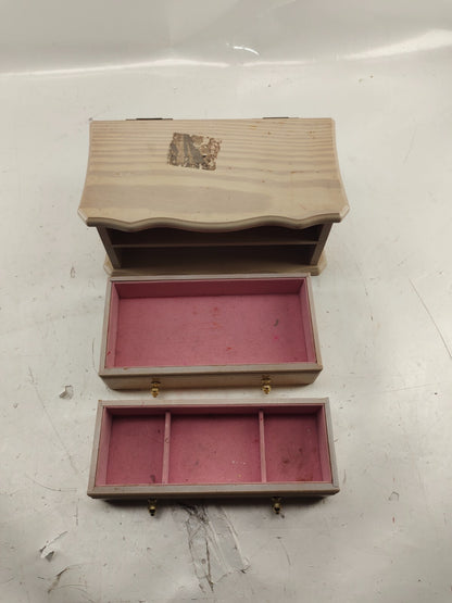 Musical Wooden Jewelry Box Organizer with 2 Pull-out Drawers for Women