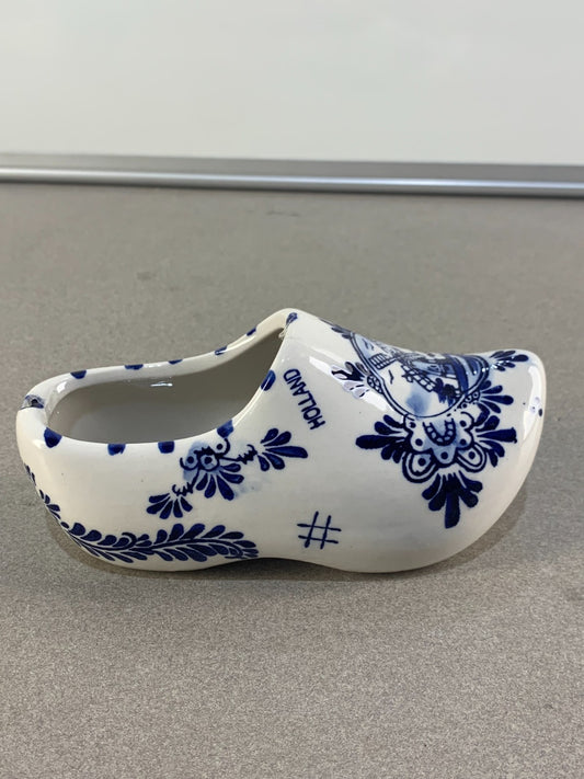 BLUE DELFT DUTCH CLOG 6" SHOE Decorative Hand Painted Vintage Ceramic