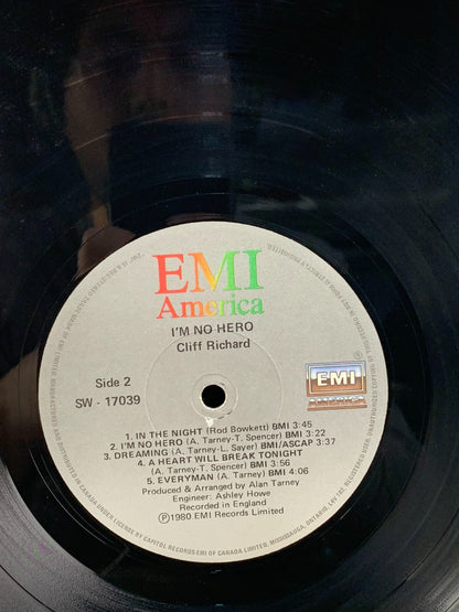 Cliff Richard - I'm No Hero - 1980-EMI America SW-17039 Vinyl LP VG+/VG+