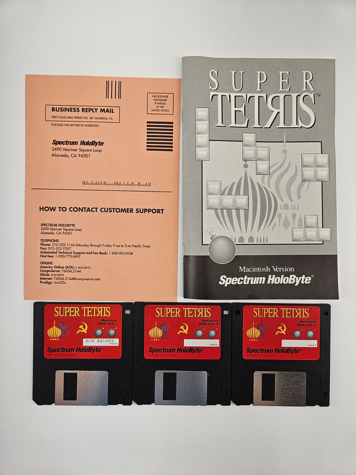 Vintage Super Tetris PC Game Big Box 1991 Spectrum Holobyte