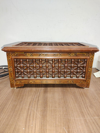 ANTIQUE BLACK FOREST SWISS WOOD CARVED JEWELRY BOX