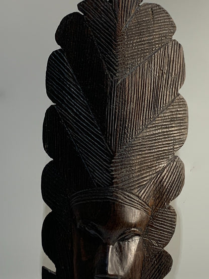 Vintage Tribal Head Bust African Folk Art Sculpture Hand Carved in Tanzania