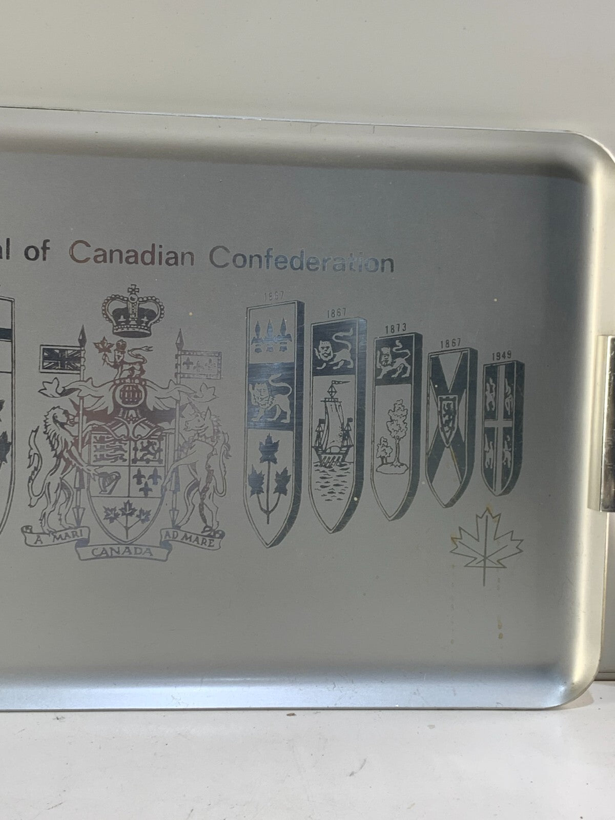 Vintage 1867-1967 Canadian Centennial Aluminum Serving Tray
