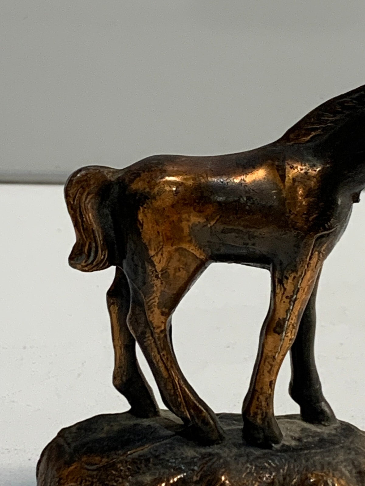 Vintage Cast Metal Copper Tone Pony Horse Foal Figurine