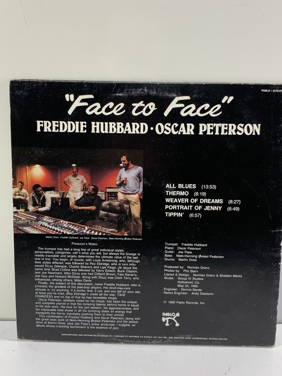 Freddie Hubbard & Oscar Peterson - Face To Face (Vinyl LP - 1982 - US -Original)