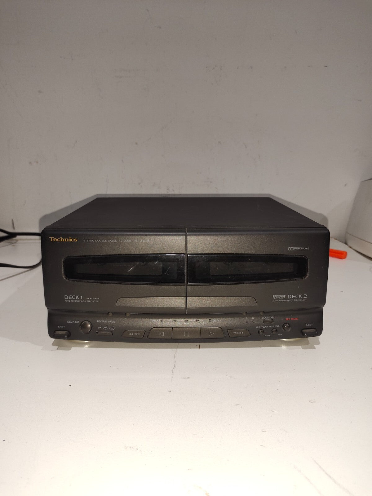 Technics Black RS-CH550 Stereo Double Cassette Tape Deck No Power Cord