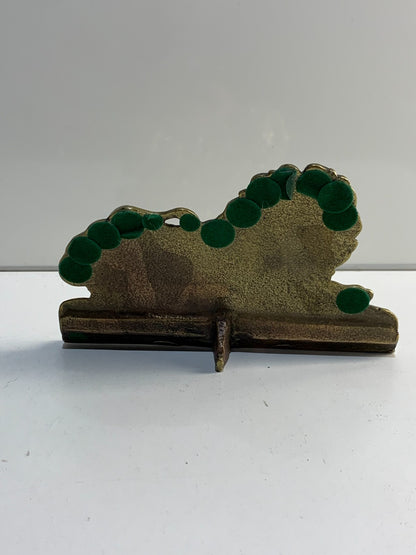 Antique Brass Mantelpiece Lion. Charming. Genuine