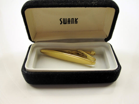 Vintage Swank Brand Gold Colored Tie Clip