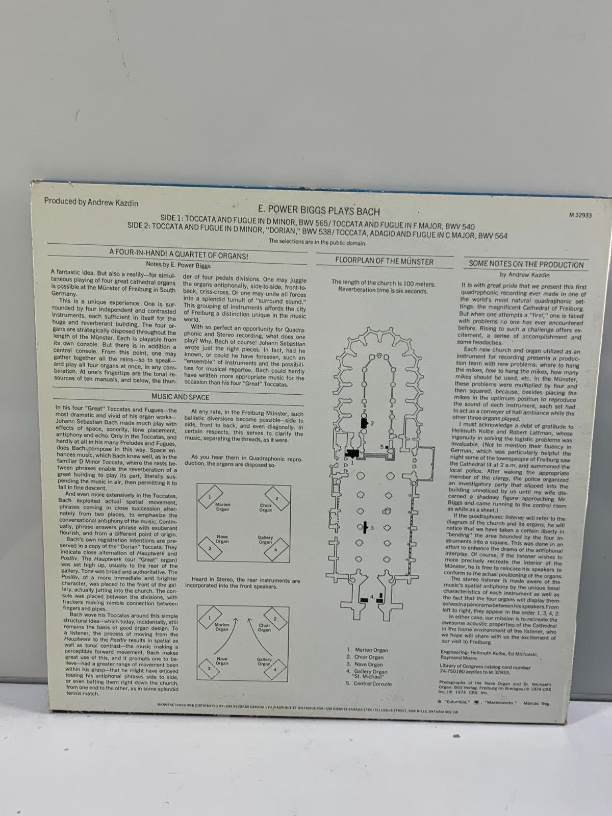 Cathedral of Freiburg-E. Power Biggs-Bach: The Four Great Toccatas-Columbia
