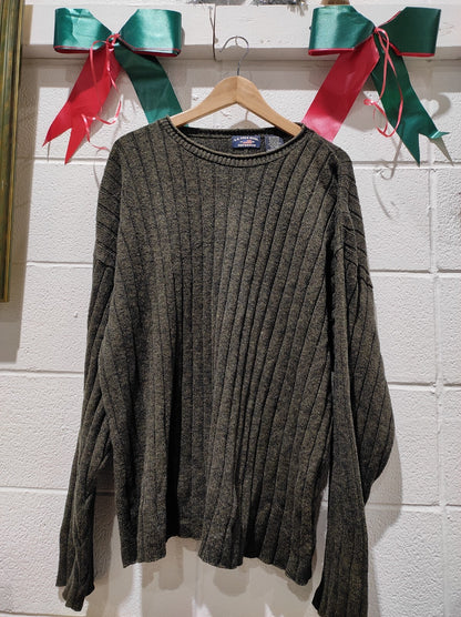 Vintage US Polo Assn Cardigan Knit Sweater Gray 100% Cotton XL