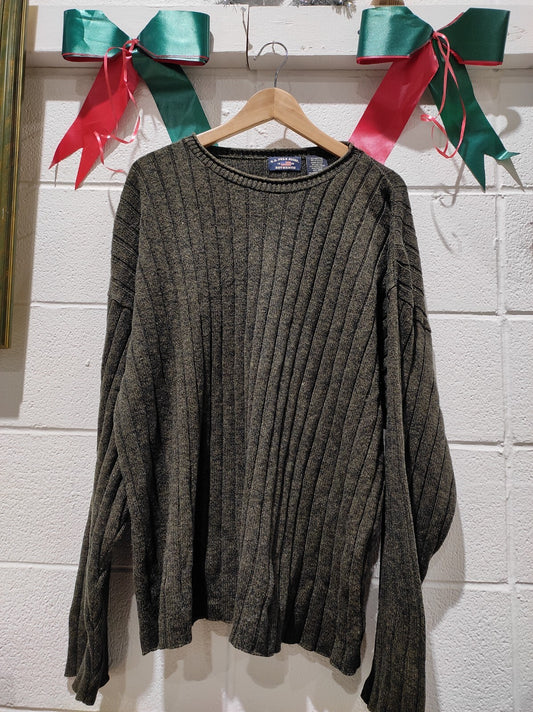 Vintage US Polo Assn Cardigan Knit Sweater Gray 100% Cotton XL