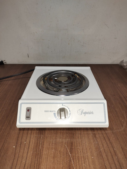 Easy-Clean Single Burner with 1000 Watt Power & Adjustable Temperature Settings