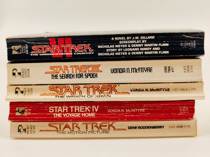 Star Trek TOS Film Novelizations Lot of 5 PB Books 1980s-1990s