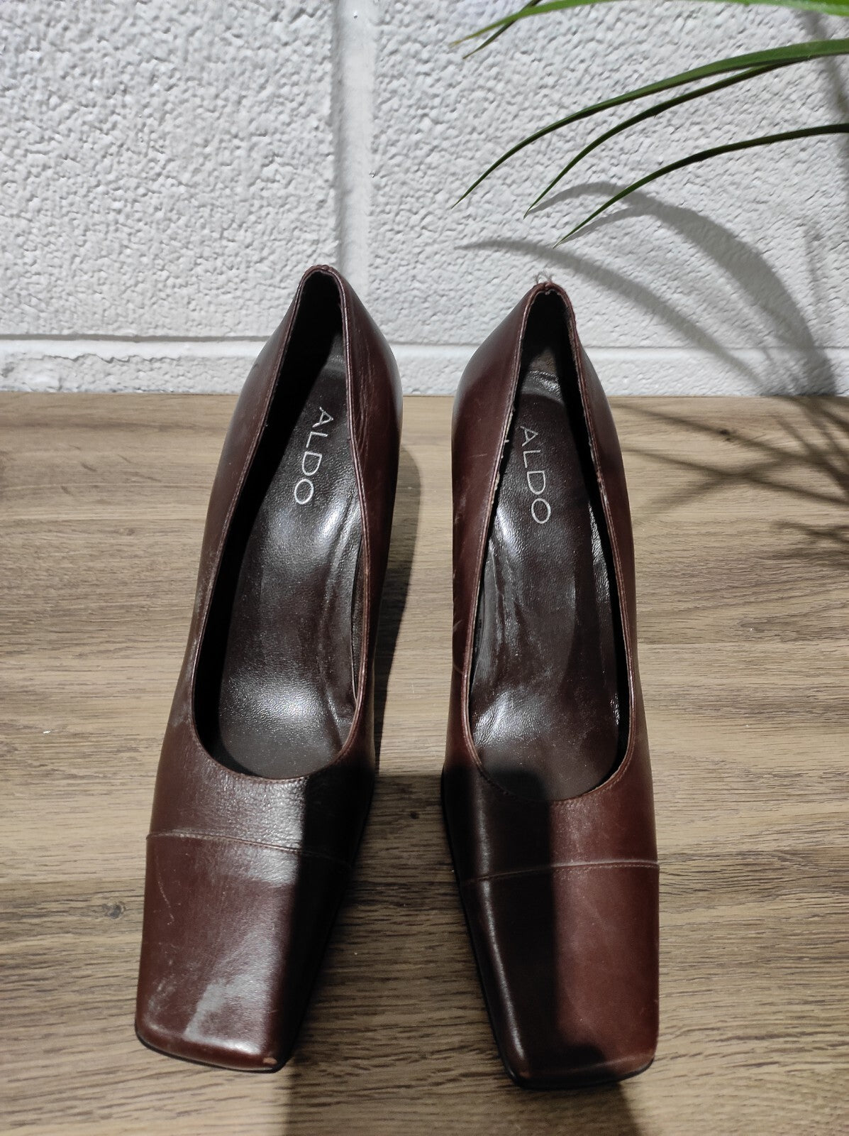 Aldo Women's Size 37 (US 6.5) High Heel Wedge Shoes Coffee Brown