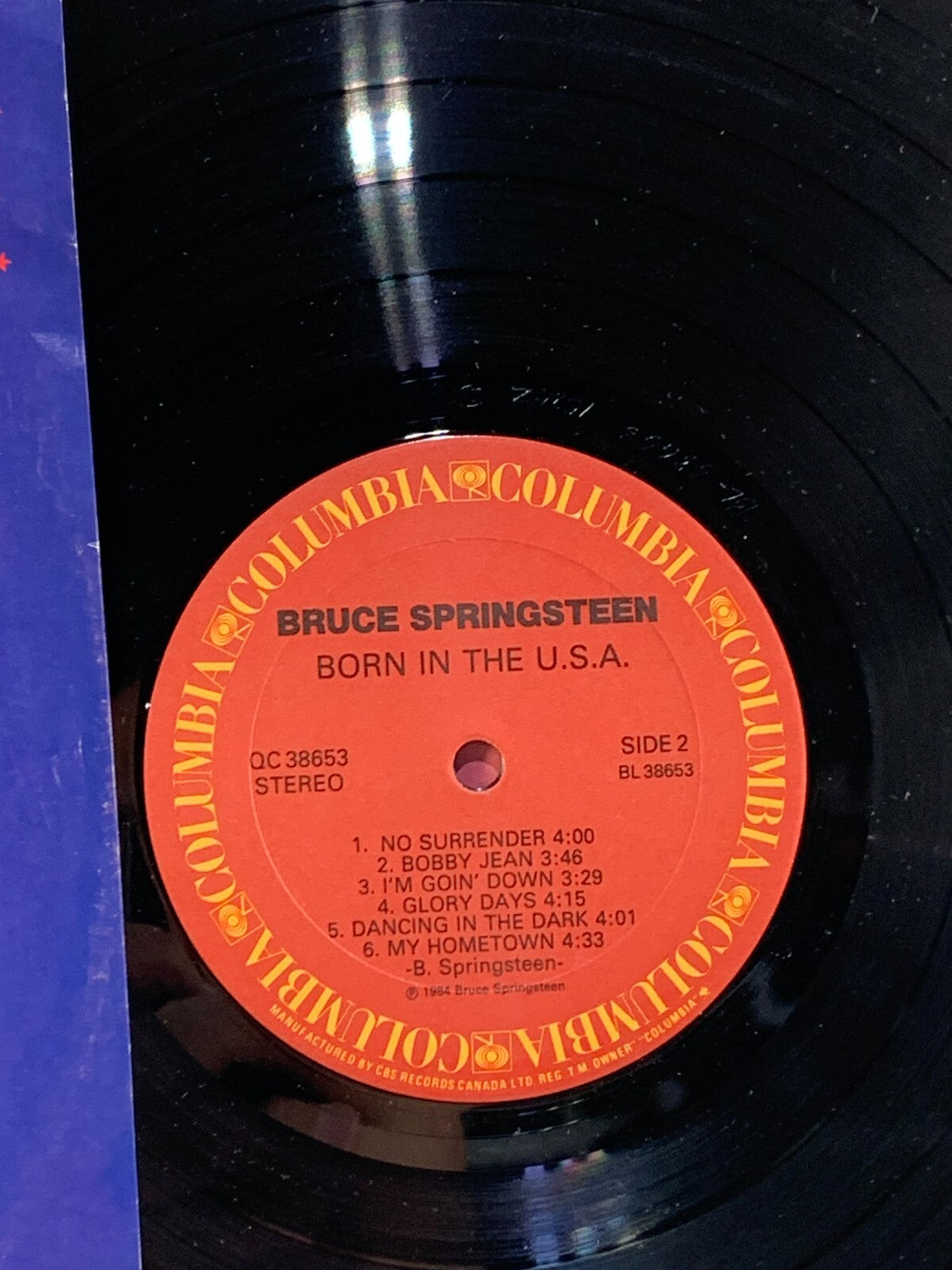 Vintage Bruce Springsteen - Born In The USA 1984 LP Vinyl BL-38653