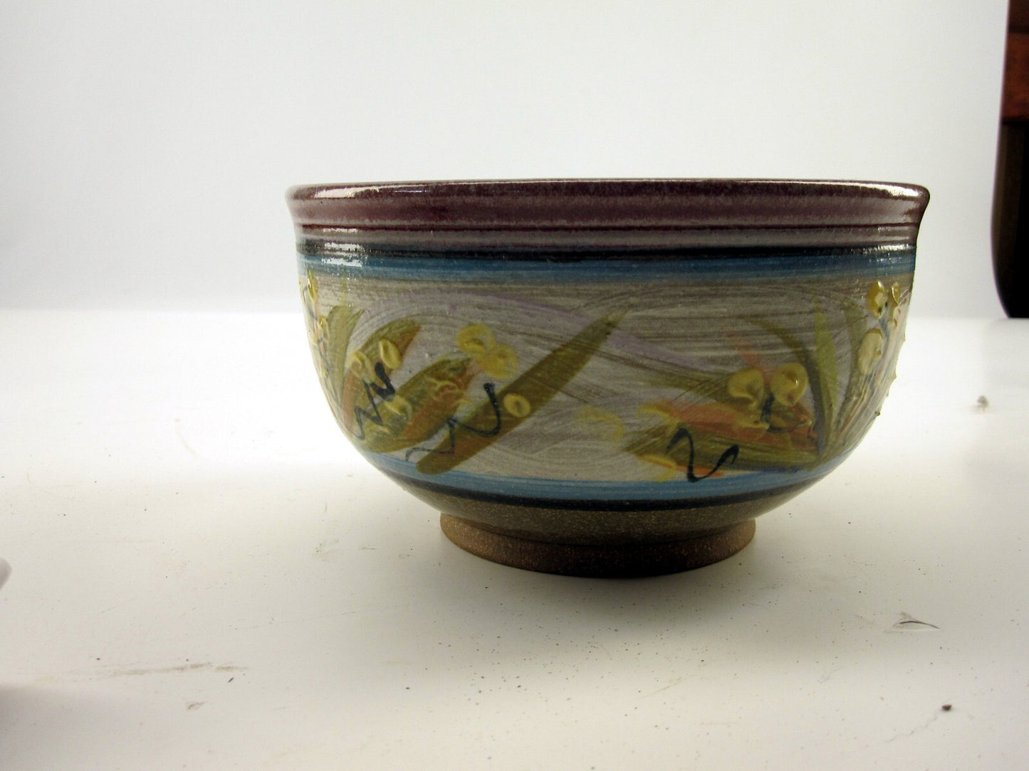 Floral Handmade Romanick Pottery Bowl