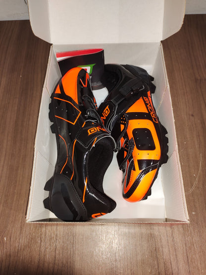 Crono CX-3 17 Mountain Bike Gravel BMX Shoes - Black Orange - Size - 44.5 (EUR)