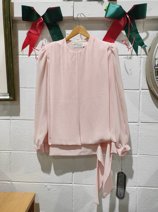 VINTAGE Liz Roberts Tunic Blouse Short Dress 14 Large Pink
