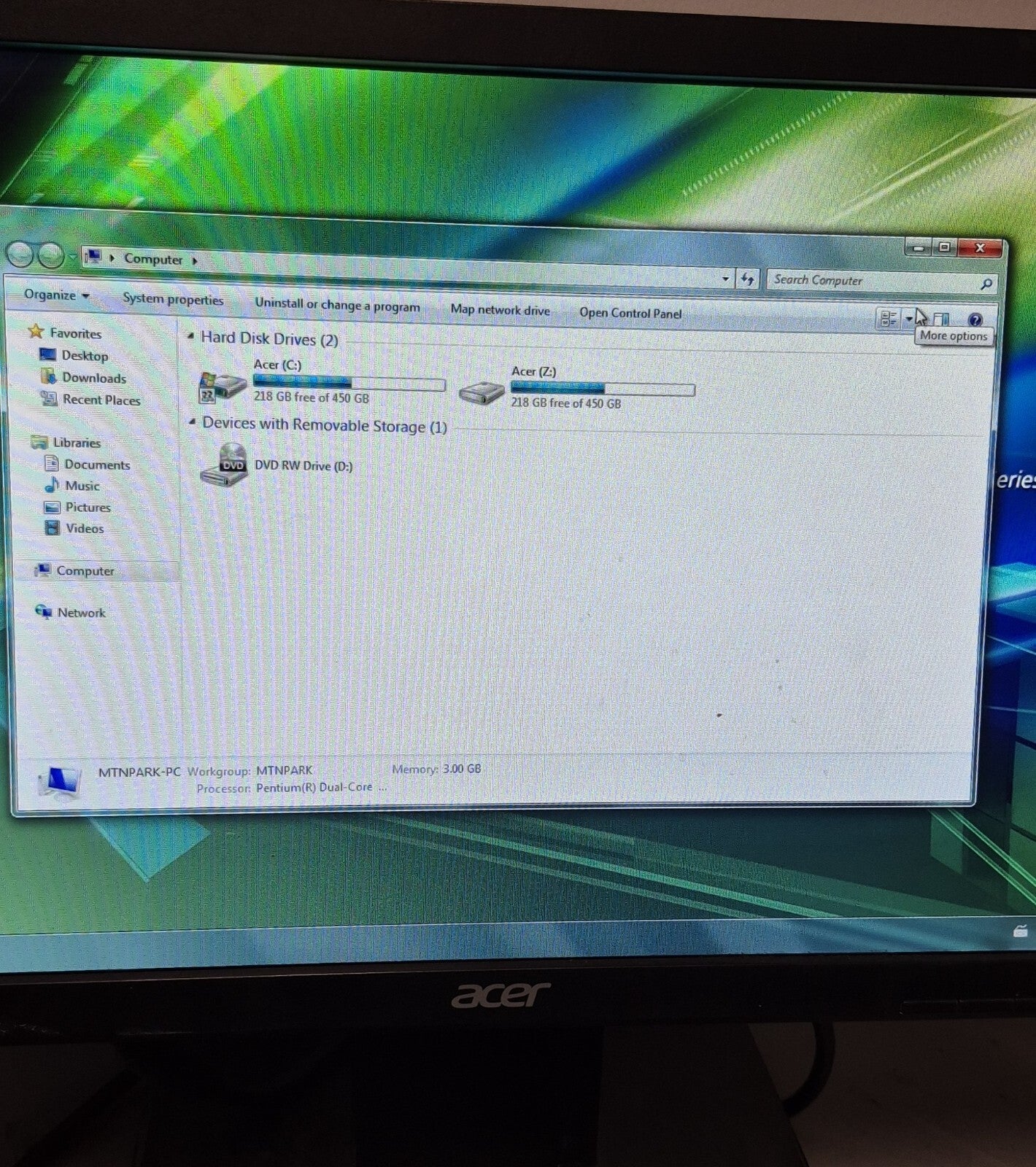 Acer Aspire X1900 SFF PC Pentium E5700 @ 3.00 GHz 3GB RAM 500GB HDD Windows 7