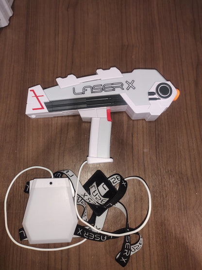 LaserX Laser Tag Game Set Long Range Blaster Guns with Vest Sensors - Set of 4