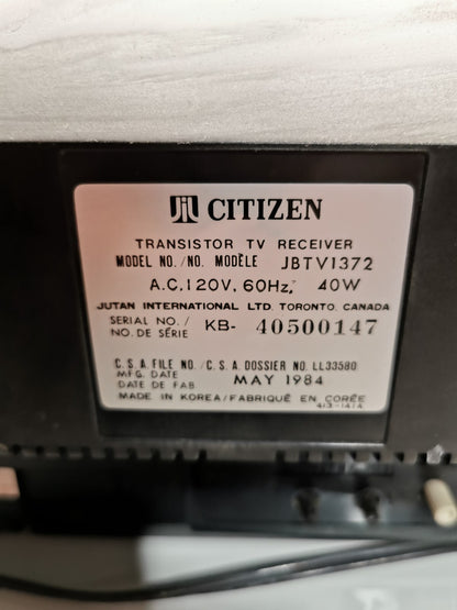 Vintage Citizen model JBTV1372 TV