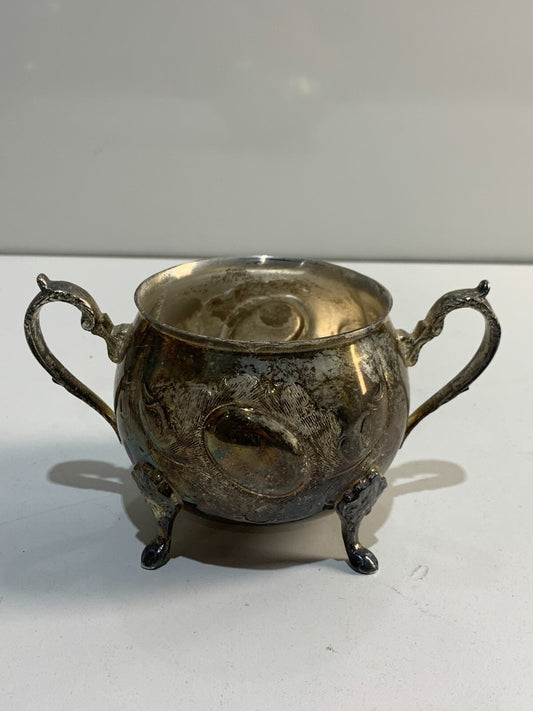 Antique Vintage Ghiouane Fes Silverplated Footed