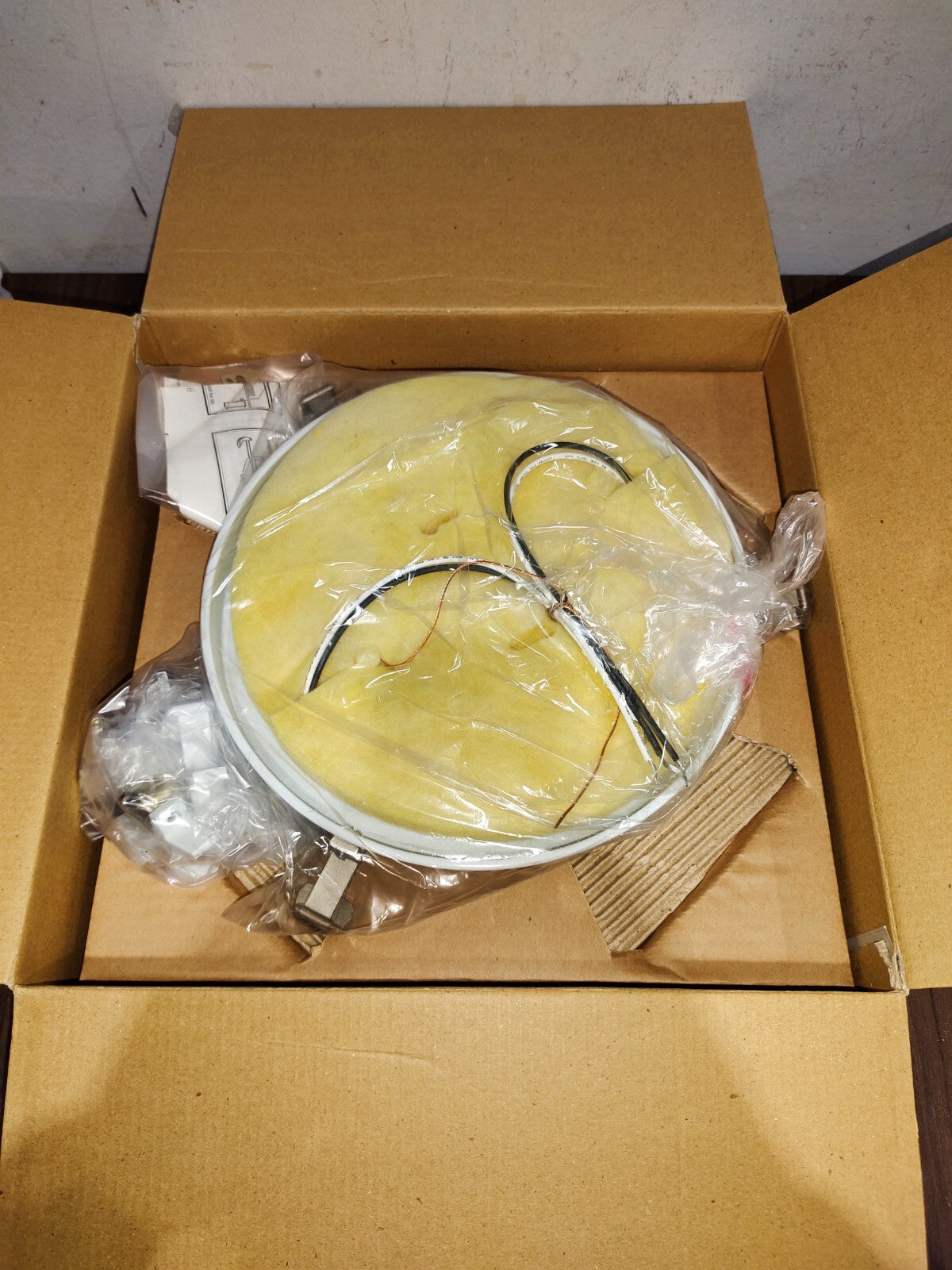 New Hampton Bay 16" Flush Mount Ceiling Light With White Marbled Glass
