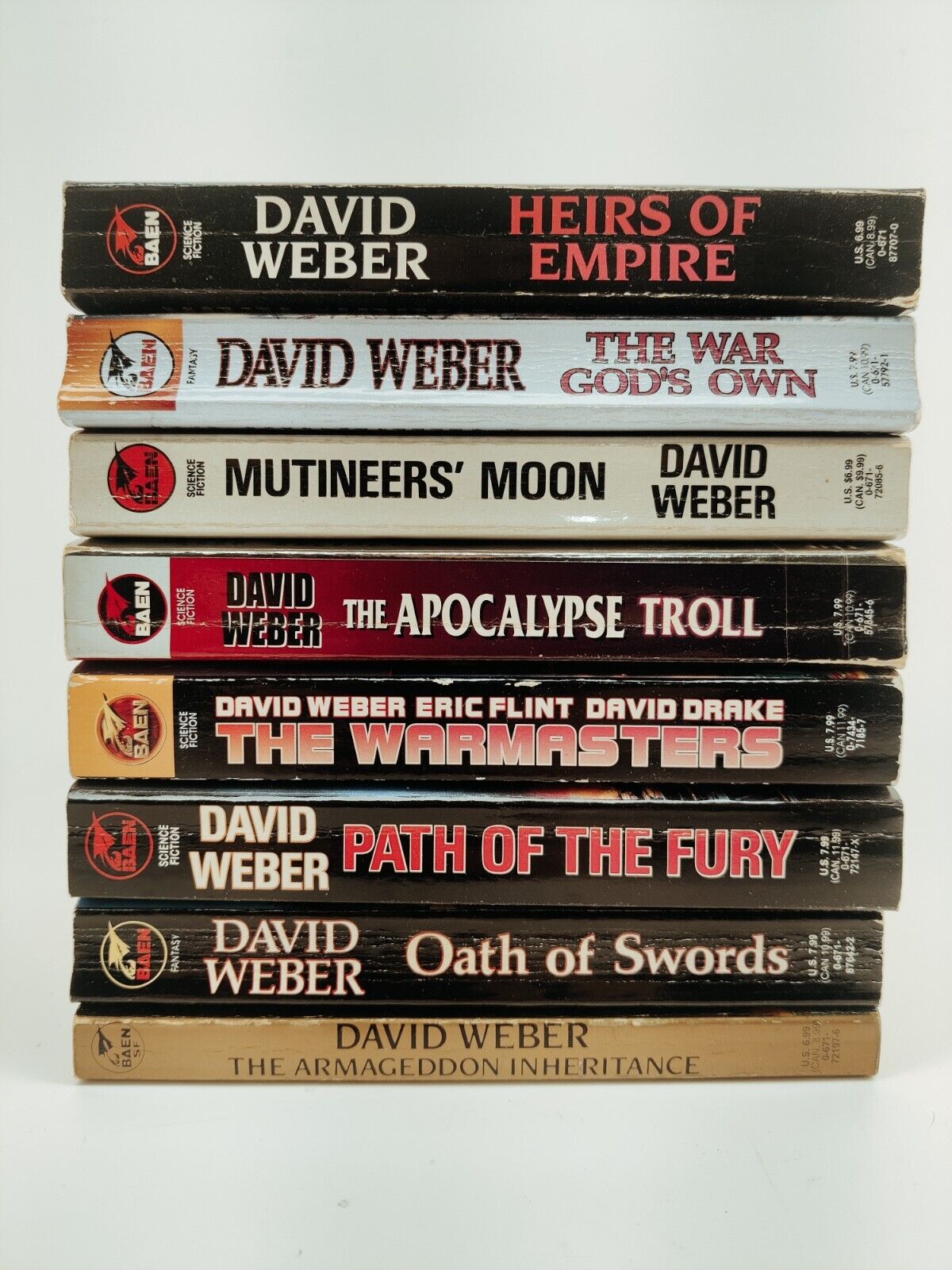 David Weber Lot of 8 PB Fantasy Books Vintage 1990s