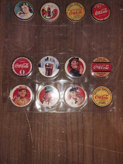 Vintage Rare Collectible - Coca-Cola Coke Caps - Set of 16