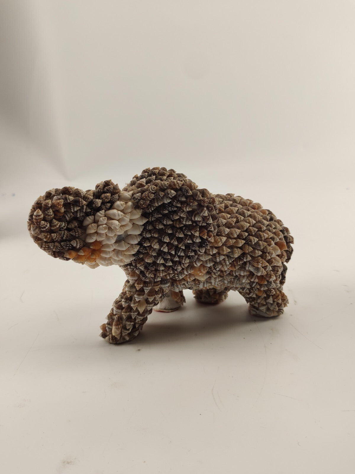 Seashell Studded Elephant Figurine - Porcelain