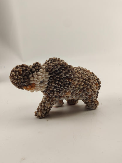Seashell Studded Elephant Figurine - Porcelain