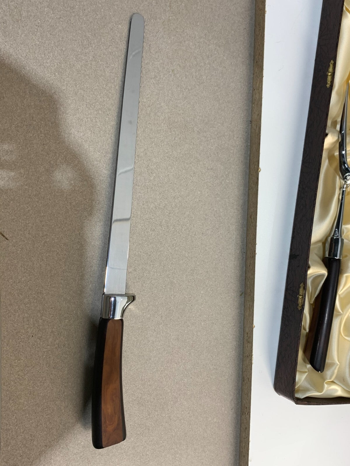 Vintage Glo Hill carving set Marvo Live Edge carve knives carving set