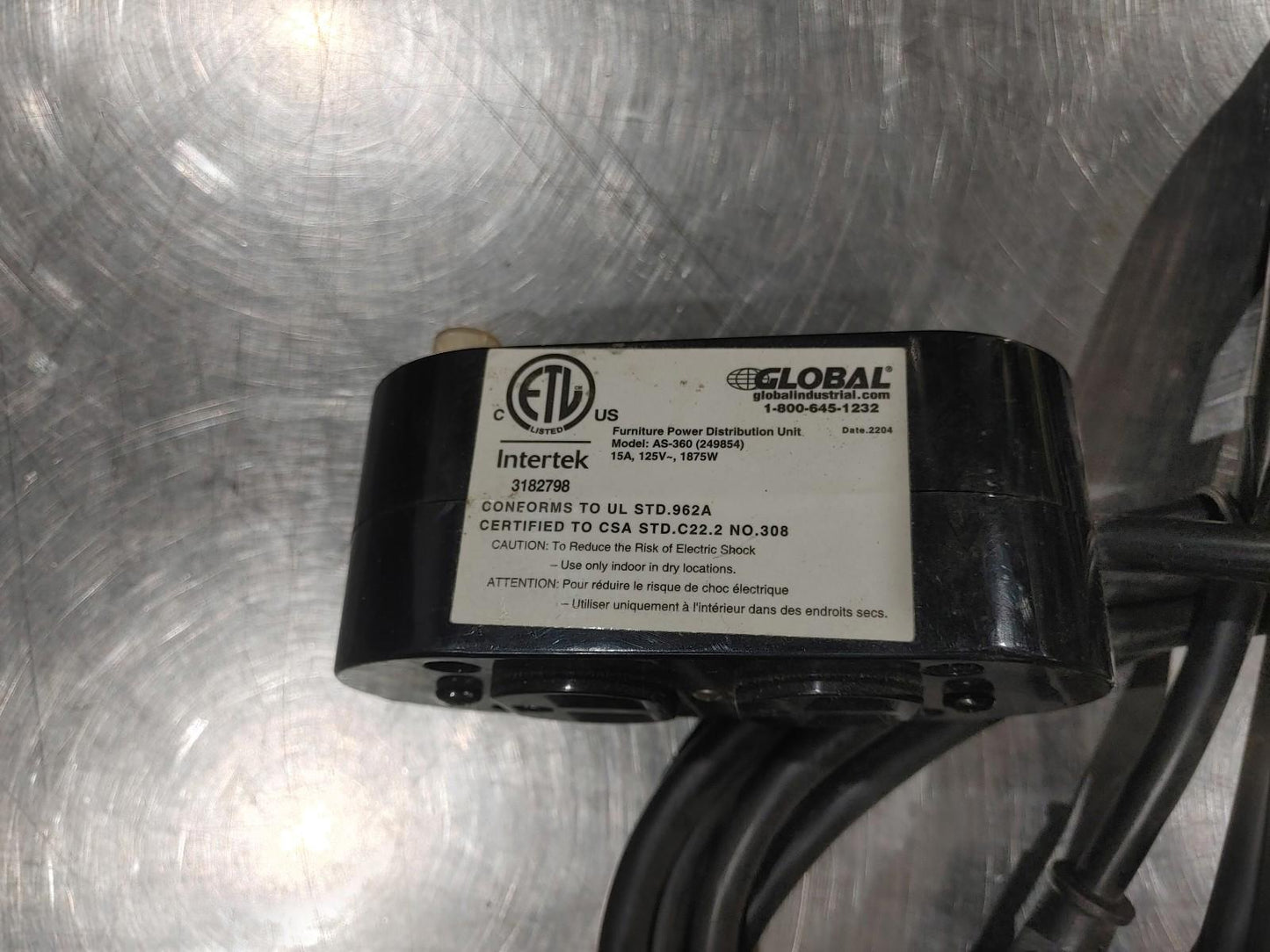 Good Condition Global Industrial Furniture Power Distribution Unit Model AS-360