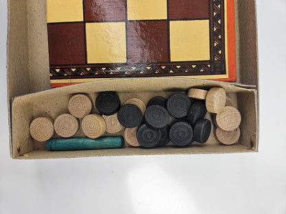 Vintage Draught Checkers Board Game - Made In England