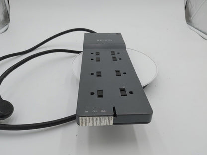 Belkin BE108200-06 8 port Power Strip Surge Protector Grey Tested Working - Fair