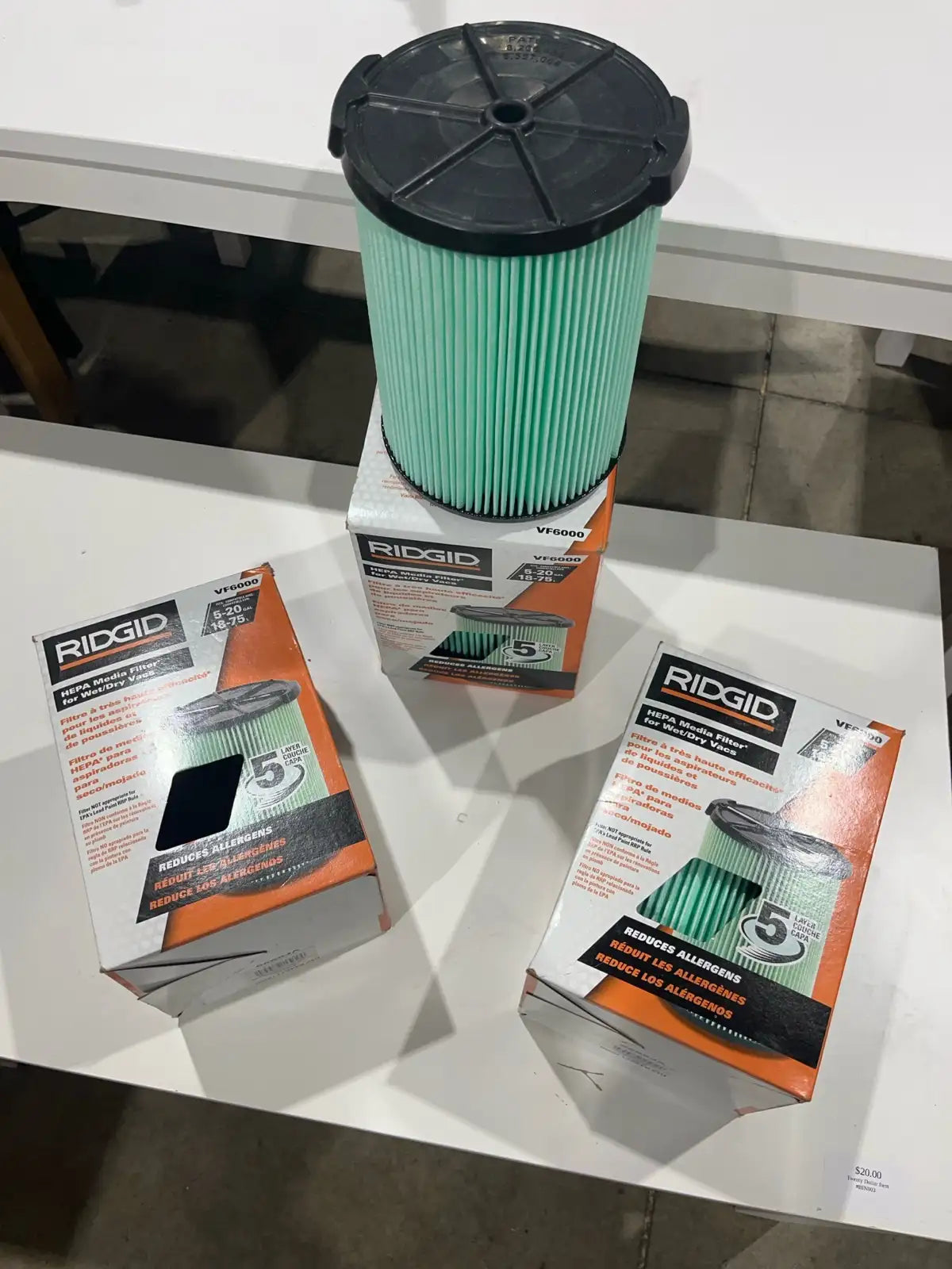 brand new set of 3 Ridgid VF6000 filters
