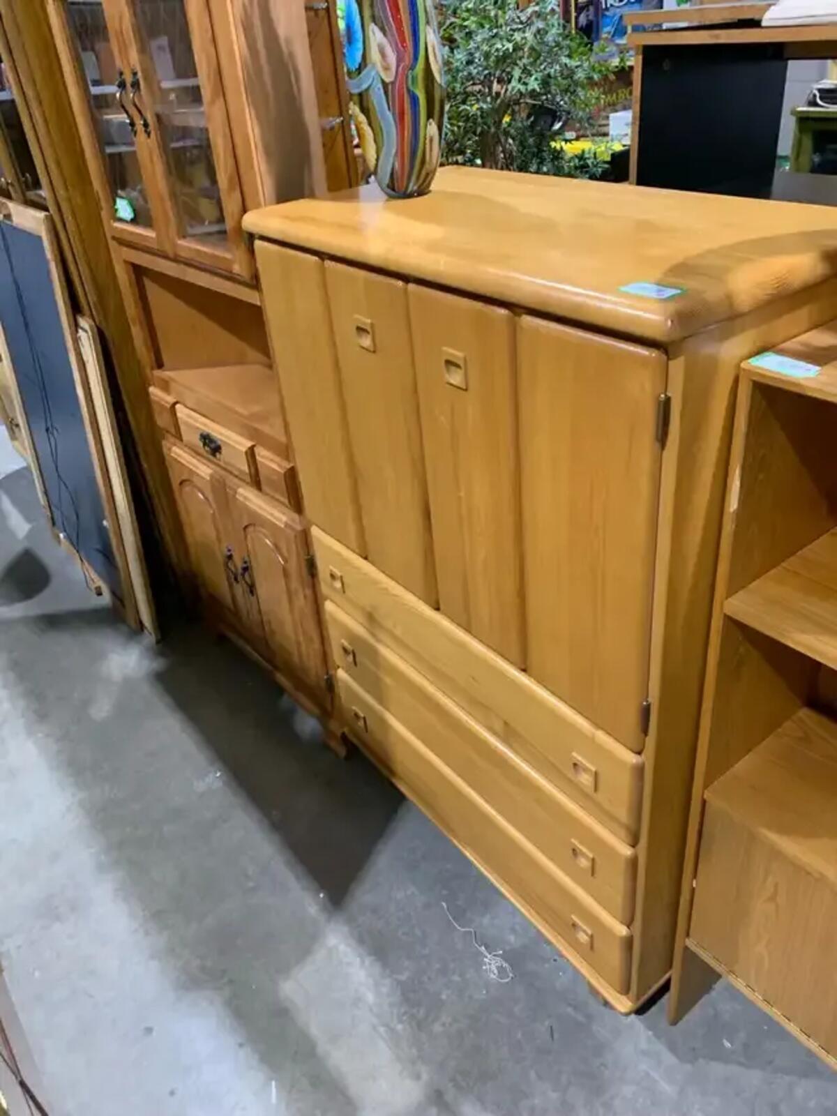 Solid Wood Storage Cabinet with Drawers