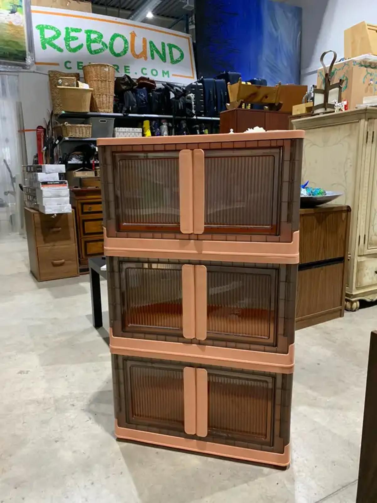Large Stacking Storage Cubes in Peach