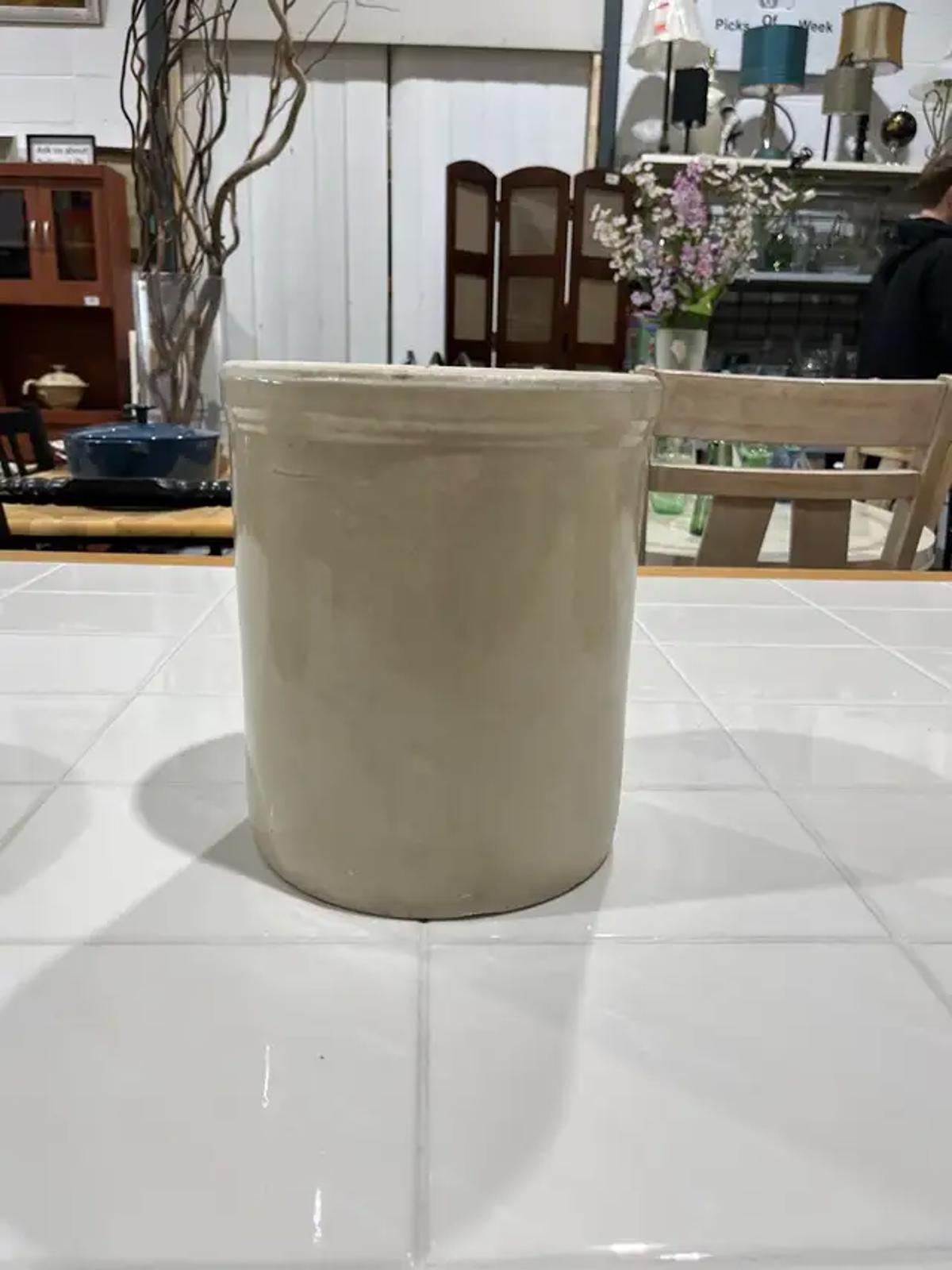 Beige ceramic planter