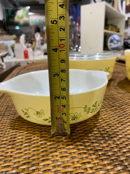 Vintage Pyrex Floral Yellow Bowls