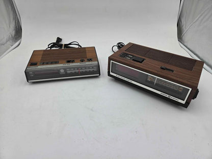 2 Vintage GE General Electric FM AM Digital Clock Radios 7-4624
