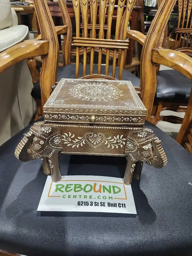 Elephant Wooden Trinket Box