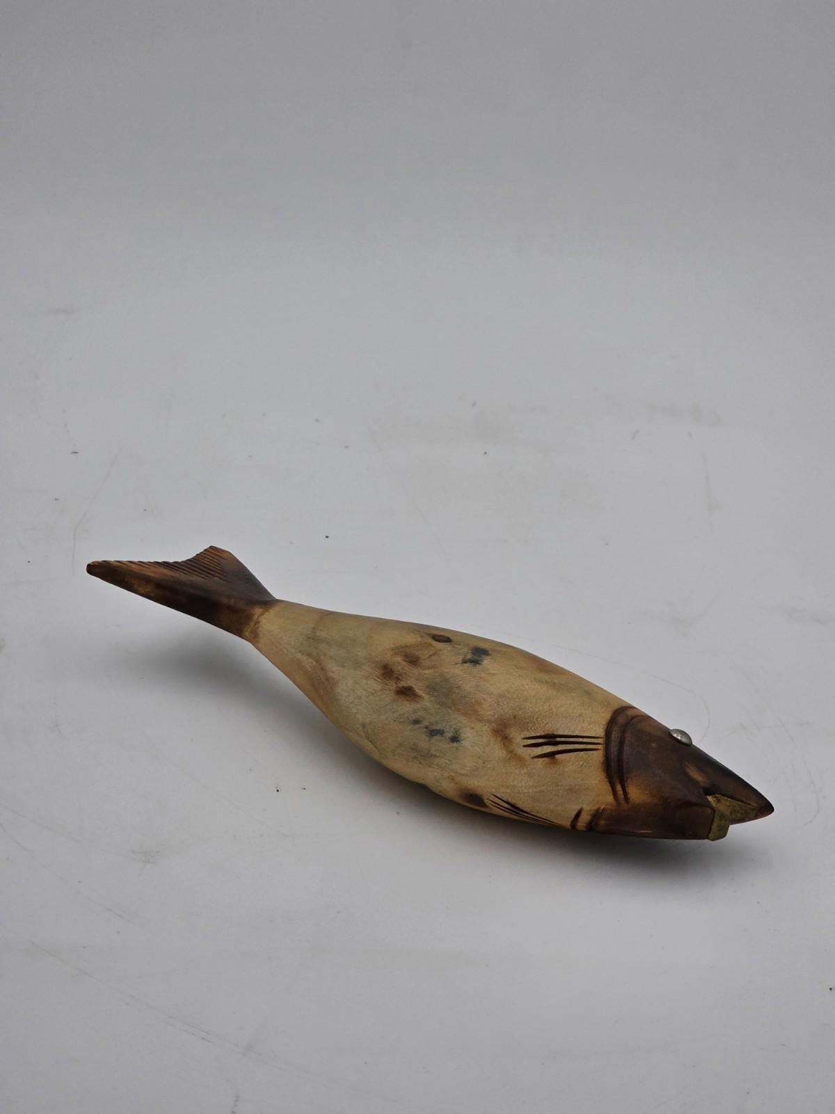 Vintage Fish Bottle Opener Hand Carved Wooden Sculpture