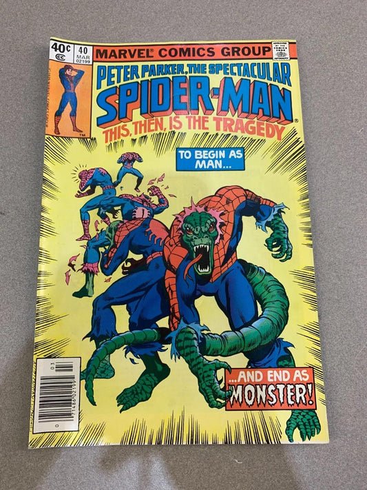 Peter Parker The Spectacular Spider-Man #40 Marvel 1979 Lizard! High Grade