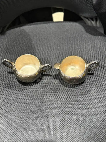 Brass Silver Plated Sugar and Creamer Set