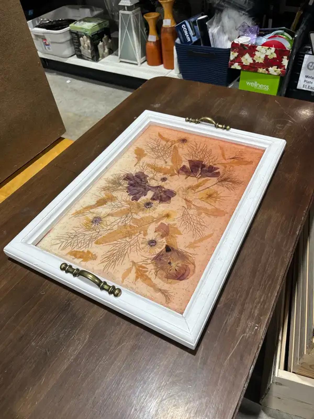 Framed Floral Tray