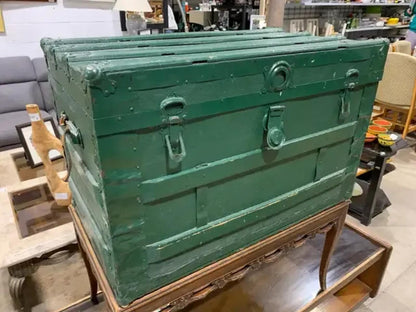 Green Steamer Trunk 21” x 32” x 18”