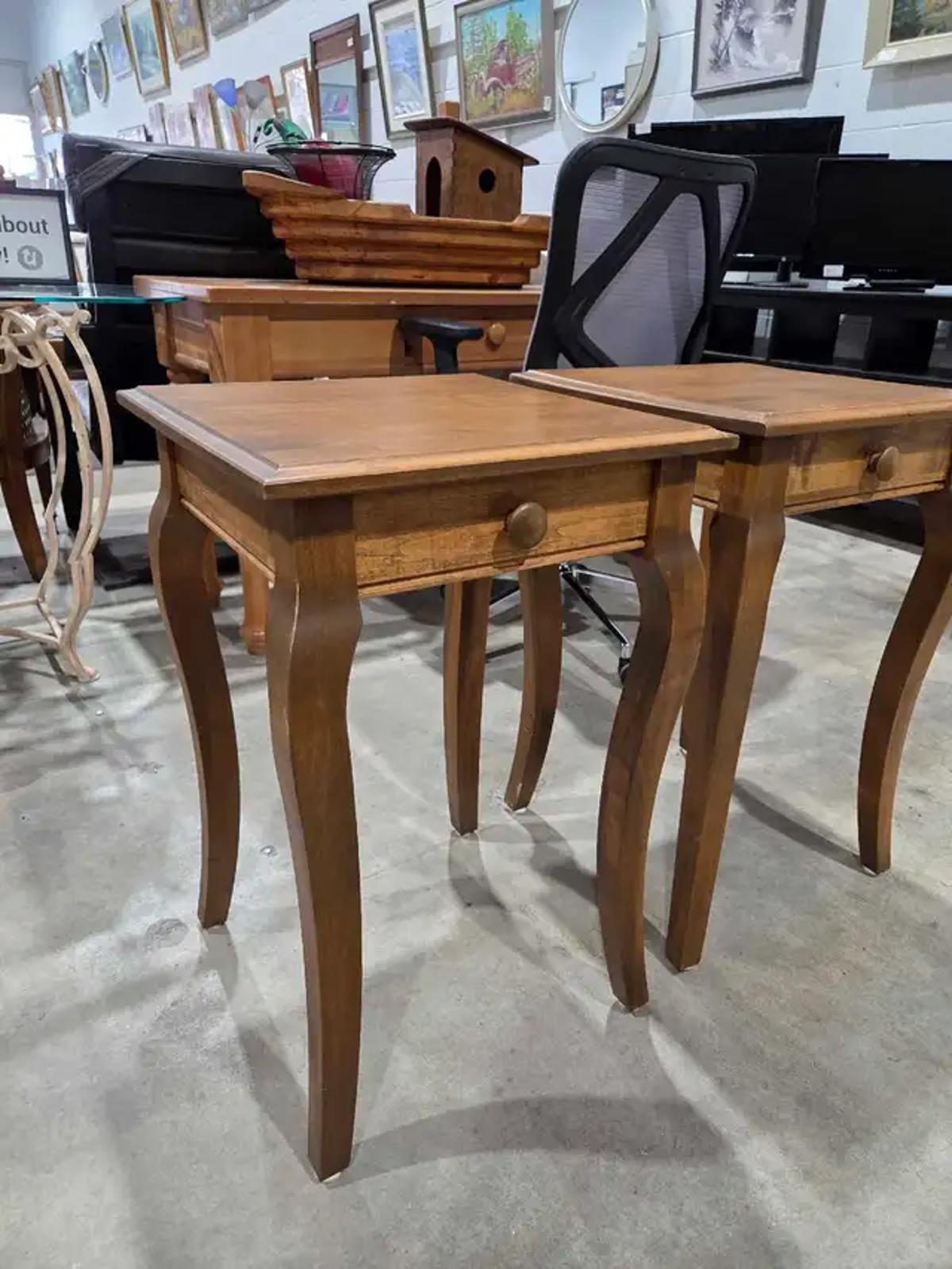 Wooden Side Tables - 2 Available