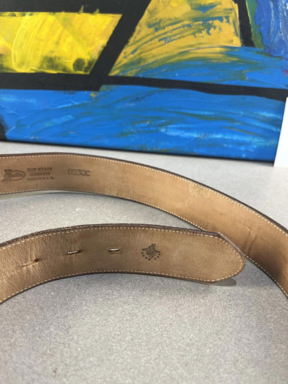 vintage brown leather belt by Justin made in the USA